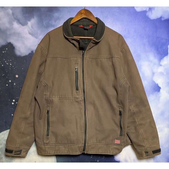 Tough Duck Brown Soft Shell Jacket Size XL Work Utility Chore Coat Outdoors - Picture 1 of 9